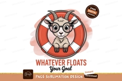 Cartoon goat wearing glasses on life preserver image Product Image 1
