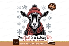 Goat wearing winter hat and scarf snowflakes Product Image 1
