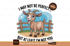 Smiling goat on farm fence animal cartoon Product Image 1