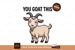 Smiling goat with purple horns animal cartoon Product Image 1