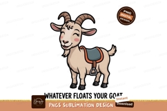 Smiling goat with saddle animal cartoon Product Image 1