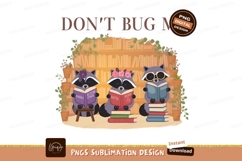 Reading Raccoons With Books Sublimation Png Product Image 1