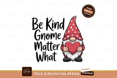 Red polka dot gnome holding heart white Product Image 1