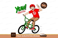 Boy riding bicycle wearing helmet image Product Image 1