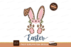 Leopard Print Easter Bunny Sublimation Png Product Image 1