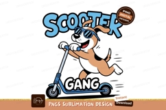 Cool dog riding scooter sunglasses blue Product Image 1