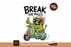 Green monster riding scooter orange Product Image 1