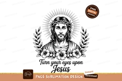 Jesus Christ divine portrait thorny crown flowers image Product Image 1