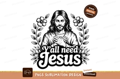 Sacred figure with crossed hands and floral accents Product Image 1