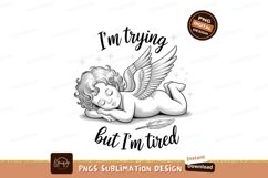 Tired Angel Sublimation Design Digital Art Product Image 1
