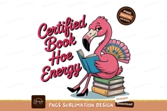 Pink flamingo reading books bird Product Image 1