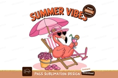 Flamingo relaxing beach drink summer hat image Product Image 1
