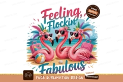 Pink flamingos beach vacation sunglasses suitcases Product Image 1