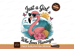 Pink flamingo sunglasses surfing pineapple wave Product Image 1