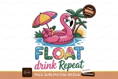 Pink flamingo float tropical island palm Product Image 1