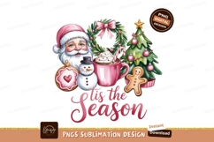 Santa snowman hot chocolate wreath gingerbread tree Product Image 1