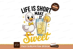Cute duck with lemonade drink yellow Product Image 1