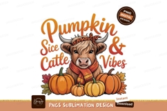 Highland cow pumpkin spice vibes cattle Product Image 1