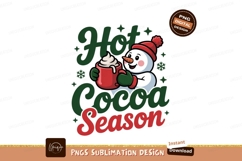 Snowman holding hot cocoa mug winter holiday Product Image 1