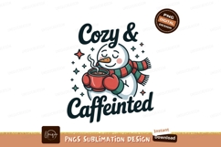 Snowman holding hot cocoa mug winter Product Image 1