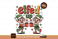 Elfed up elves holding mugs christmas holiday Product Image 1