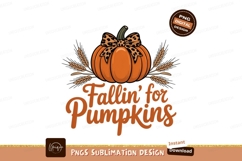 Orange pumpkin leopard bow wheat autumn fall Product Image 1