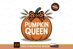 Orange pumpkin queen bow wheat polka Product Image 1
