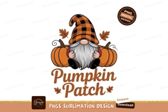 Orange plaid gnome autumn pumpkins fall Product Image 1