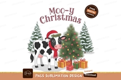 Cow Christmas Tree Gifts Sublimation Png Product Image 1