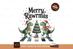 Dinosaurs wearing santa hats and scarves christmas Product Image 1