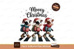 Festive cows walking across zebra crossing christmas Product Image 1