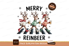 Festive reindeer crossing with drinks christmas winter Product Image 1