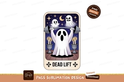 Spooky ghost lifting weights under moonlight barbell Product Image 1