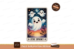 Cute ghosts floating under moon and stars halloween Product Image 1