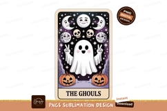 Spooky ghost with pumpkins and moons skull stars Product Image 1