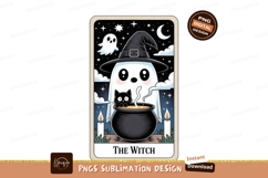 Ghost witch black cat cauldron potion image Product Image 1