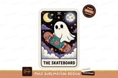 Ghost Riding Skateboard Under Moon stars night Product Image 1