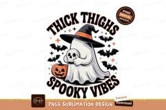 Ghost holding skull pumpkin hat bats image Product Image 1