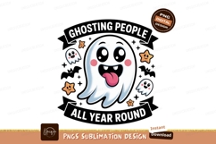 Cute ghost with stars halloween cartoon Product Image 1