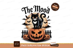 Black cat pumpkin moon bats image Product Image 1