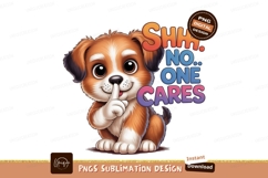 Cute puppy shushing with text funny Product Image 1