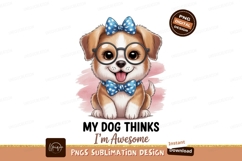 Adorable puppy wearing glasses and bow tie cute Product Image 1