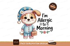 Cute dog pajamas morning flowers stripes Product Image 1