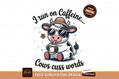 Cool cow drinking coffee sunglasses cute Product Image 1