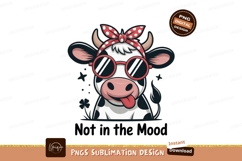 Cool cow with bandana and sunglasses white Product Image 1