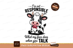 Cute cow with red bow calf animal Product Image 1