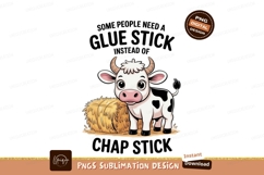 Cute cow with hay bale calf animal Product Image 1