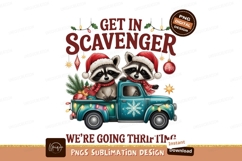 Raccoons festive truck holiday christmas Product Image 1