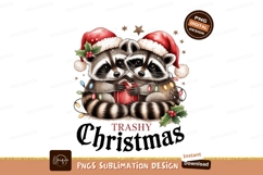 Raccoons festive gift holiday lights christmas santa Product Image 1