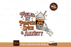 Fueled pumpkin spice skeleton drink hand Product Image 1